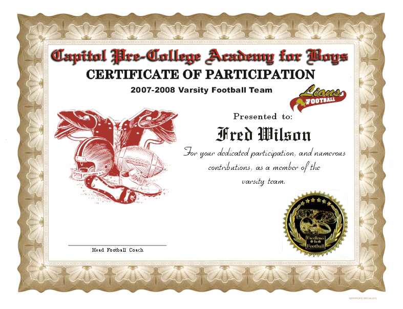 football certificates football certificate
